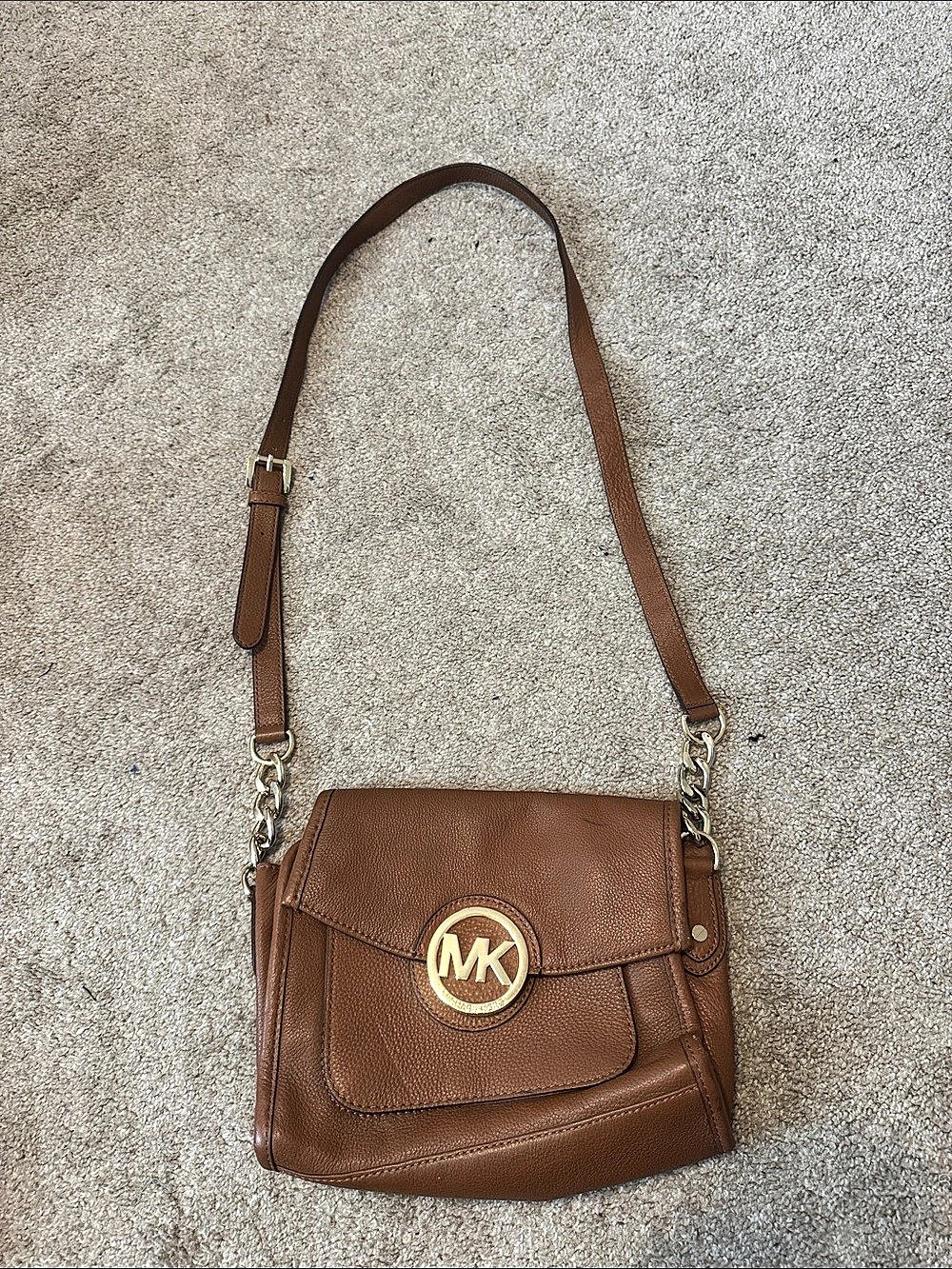 Michael Kors Fulton Small Flap Crossbody Bag Brown